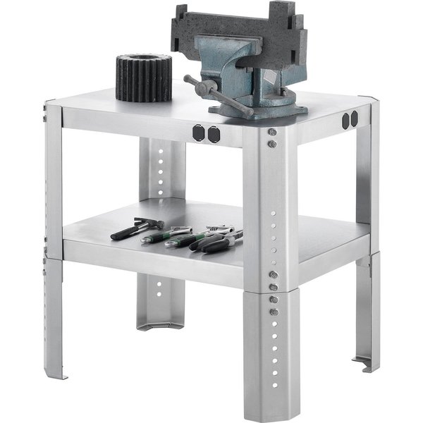 Global Industrial Adjustable Height Machine Stand, 430 Stainless Steel, 24Wx18Dx18-24H 254840SS